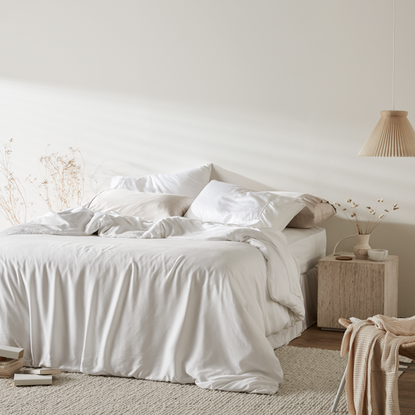 Cloud | Signature Sateen Duvet Cover Made with 100% Organic Bamboo #Color_cloud