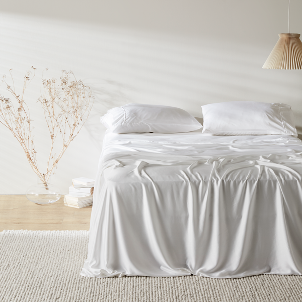 Cloud | Signature Sateen Sheet Set Made with 100% Organic Bamboo #Color_cloud