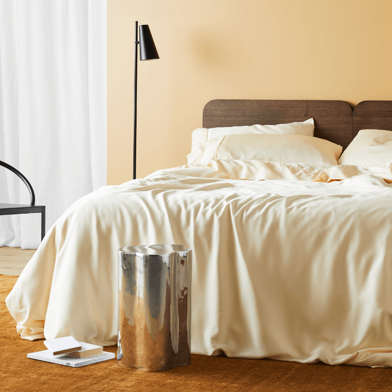 Butter | Signature Sateen Duvet Cover Made with 100% Organic Bamboo #Color_butter