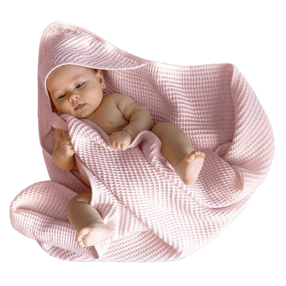 Rose - Bundle | Hooded Waffle Towel Made With 100% Organic Bamboo #Color_rose