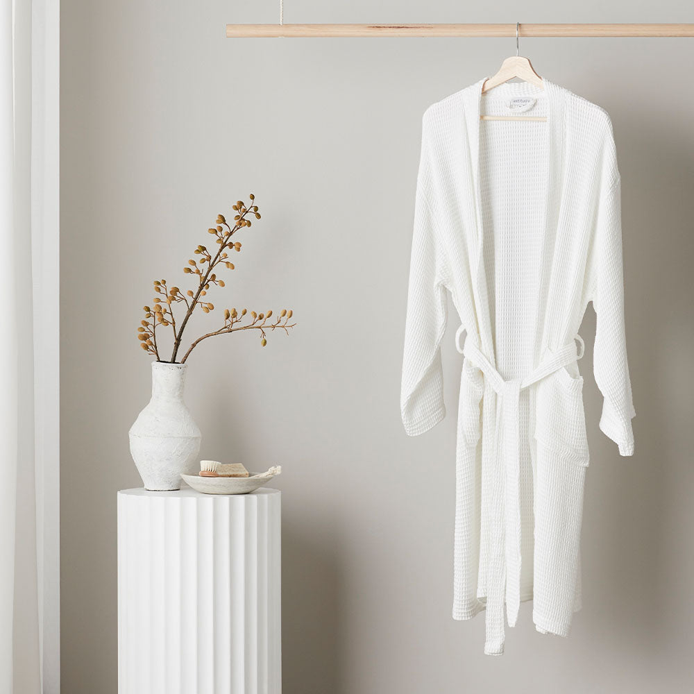 Cloud | Bamboo Waffle Bathrobe Made With 100% Organic Bamboo #Color_cloud