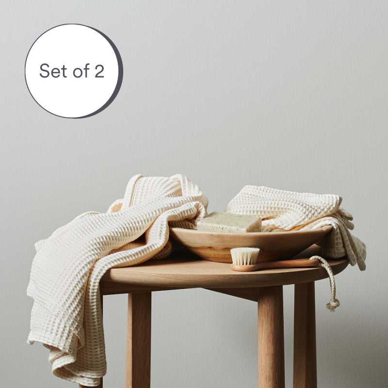 Natural | Bamboo Waffle Towels Bath Made With 100% Bamboo #Color_natural