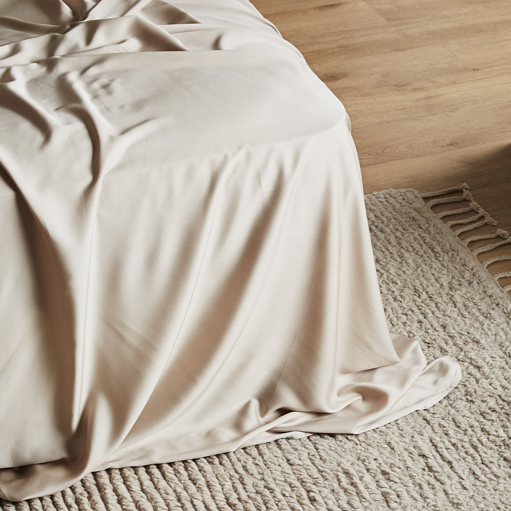 Sand | Signature Sateen Flat Sheet Made With 100% Organic Bamboo #Color_sand