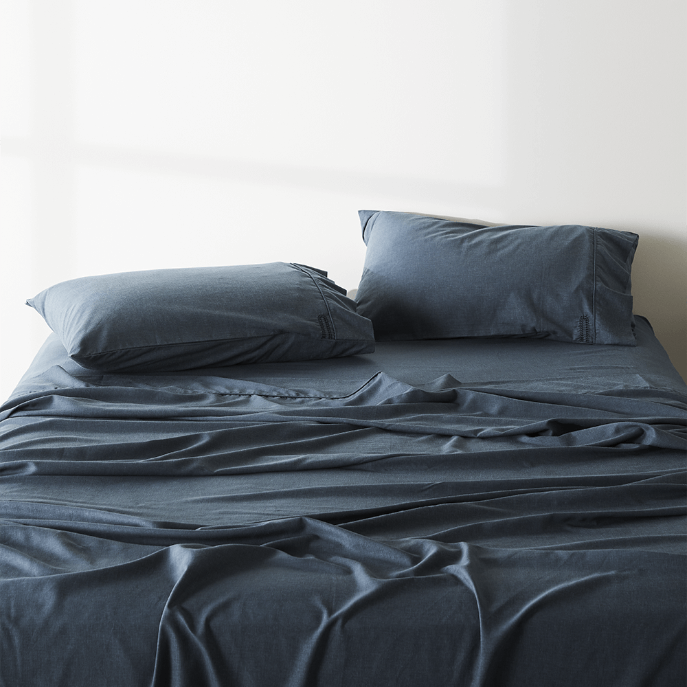 Ink | Signature Sateen Pillowcase Set Made With Organic Bamboo Hemp #Color_Ink