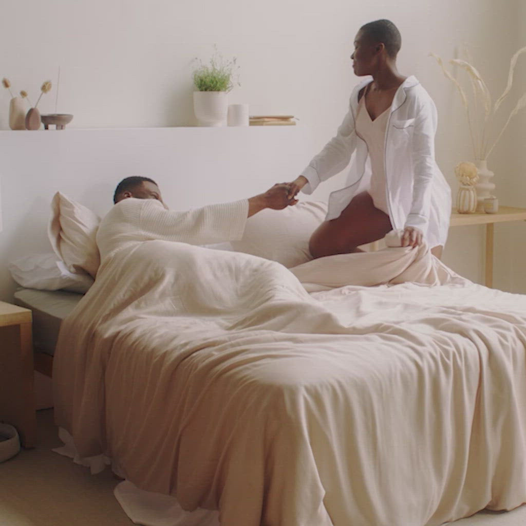 Sand | Signature Sateen Flat Sheet Made With 100% Organic Bamboo #Color_sand