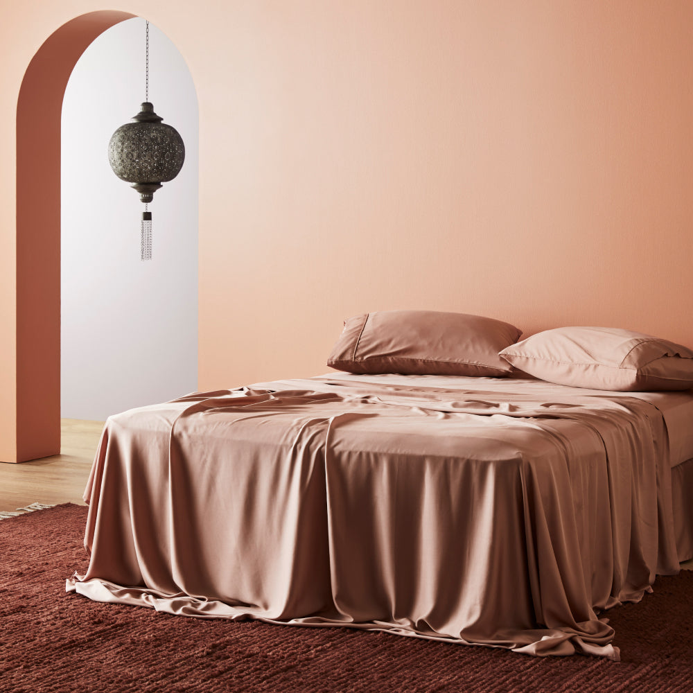  Almond | Signature Sateen Fitted Sheet Made with 100% Organic Bamboo #Color_almond