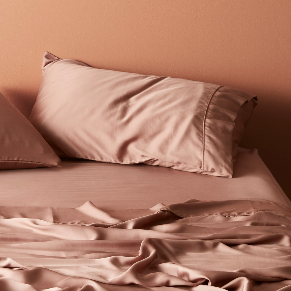 Almond | Signature Sateen Fitted Sheet Made with 100% Organic Bamboo #Color_almond