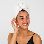 Cloud | Waffle Hair Towel Made With 100% Bamboo #Color_cloud