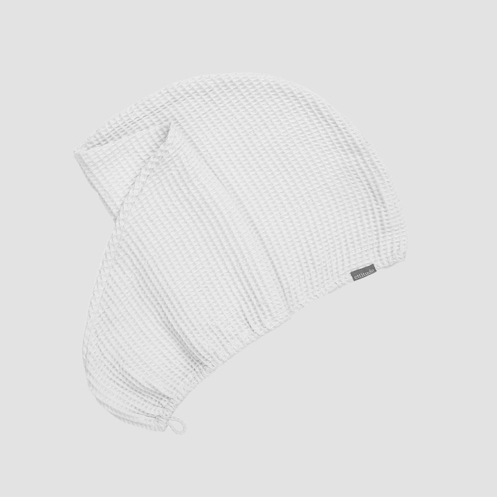 Cloud | Waffle Hair Towel Made With 100% Bamboo #Color_cloud