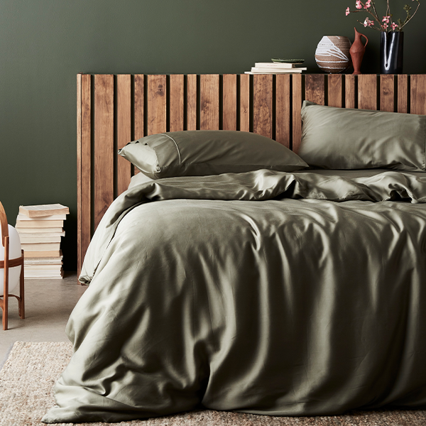 Moss | Signature Sateen Duvet Cover Made with 100% Organic Bamboo #Color_moss