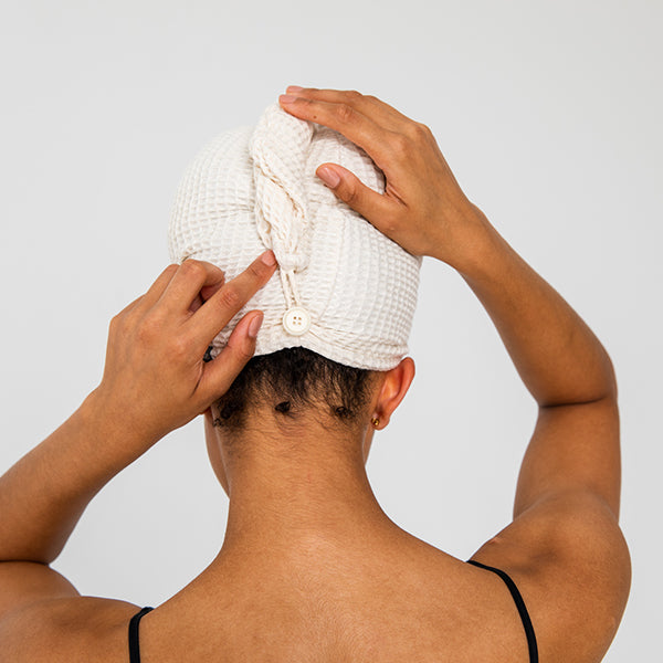 Natural | Bamboo Waffle Hair Towel Made With 100% Organic Bamboo #Color_natural
