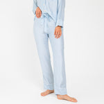Starlight Blue Stripes | Sateen PJ Pant With 100% Organic Bamboo #Color_starlightbluestripes