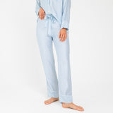 Starlight Blue Stripes | Sateen PJ Pant With 100% Organic Bamboo #Color_starlightbluestripes