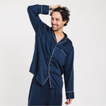 Ocean | Long sleeve PJ Shirt made from bamboo #Color_ocean