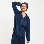 Ocean | Long sleeve PJ Shirt made from bamboo #Color_ocean