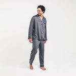 Slate | Long sleeve PJ Shirt made from bamboo #Color_slate