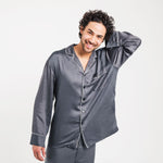 Slate | Long sleeve PJ Shirt made from bamboo #Color_slate