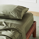 Moss | Signature Sateen Sheet Set Made with 100% Organic Bamboo #Color_moss