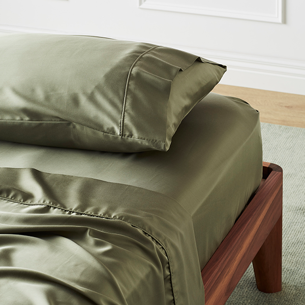 Moss | Signature Sateen Sheet Set Made with 100% Organic Bamboo #Color_moss