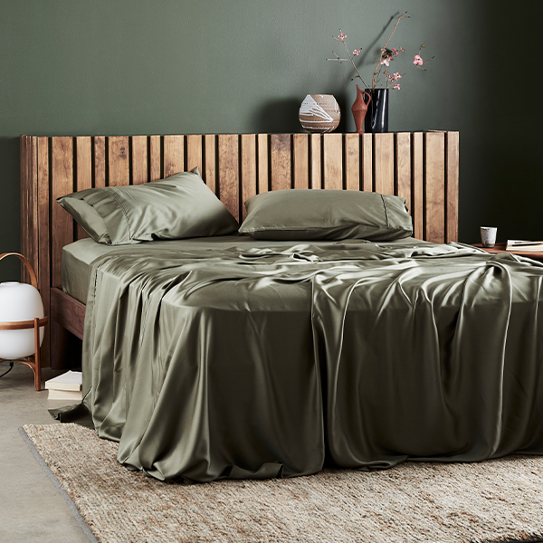 Moss | Signature Sateen Sheet Set Made with 100% Organic Bamboo #Color_moss