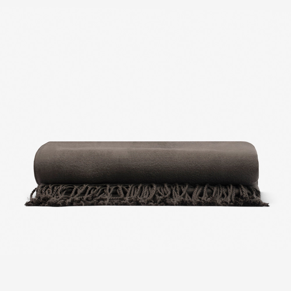 Graphite | Woven Throw Blanket made of 100% Vegan Cashmere #Color_graphite