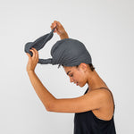 Slate | Bamboo Waffle Hair Towel Made With 100% Organic Bamboo #Color_slate