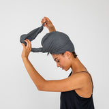 Slate | Bamboo Waffle Hair Towel Made With 100% Organic Bamboo #Color_slate