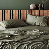 Moss | Signature Sateen Sheet Set Made with 100% Organic Bamboo #Color_moss