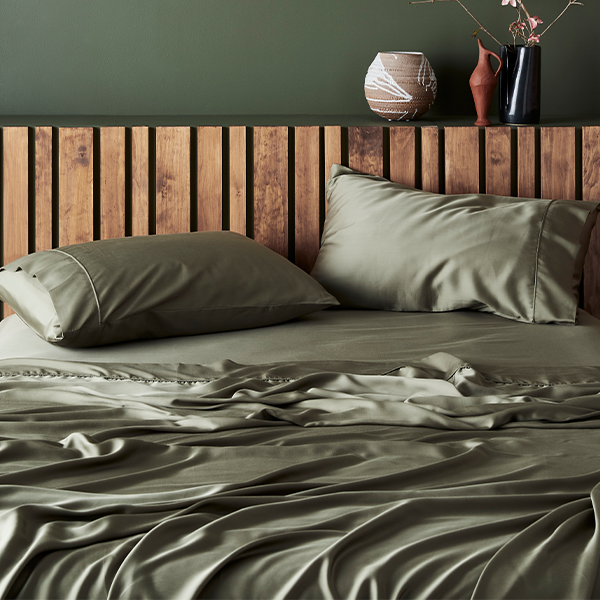 Moss | Signature Sateen Sheet Set Made with 100% Organic Bamboo #Color_moss