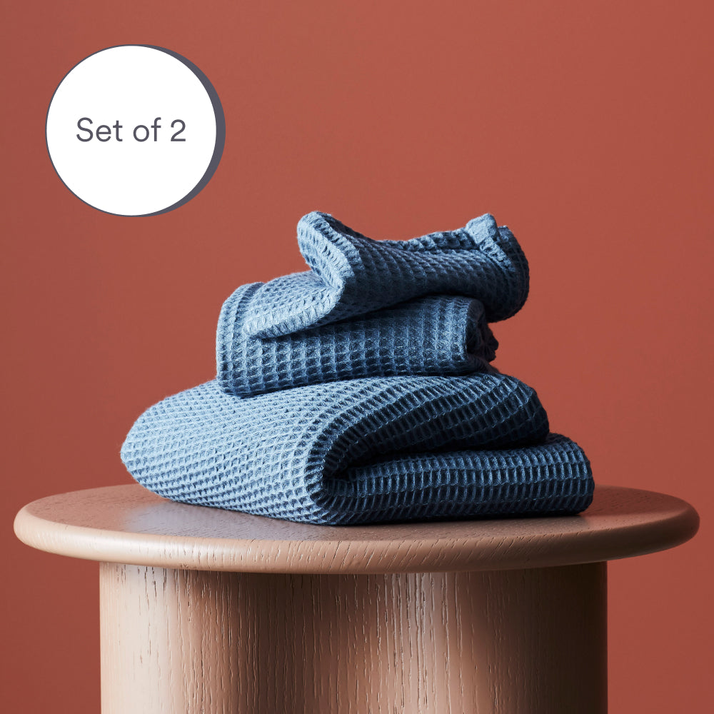 River | Bamboo Waffle Towels Bath Made With 100% Bamboo #Color_river