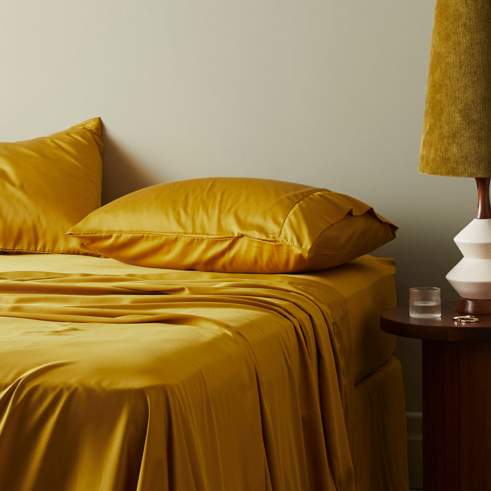 Saffron | Signature Sateen Pillowcase Set Made With 100% Organic Bamboo #Color_saffron
