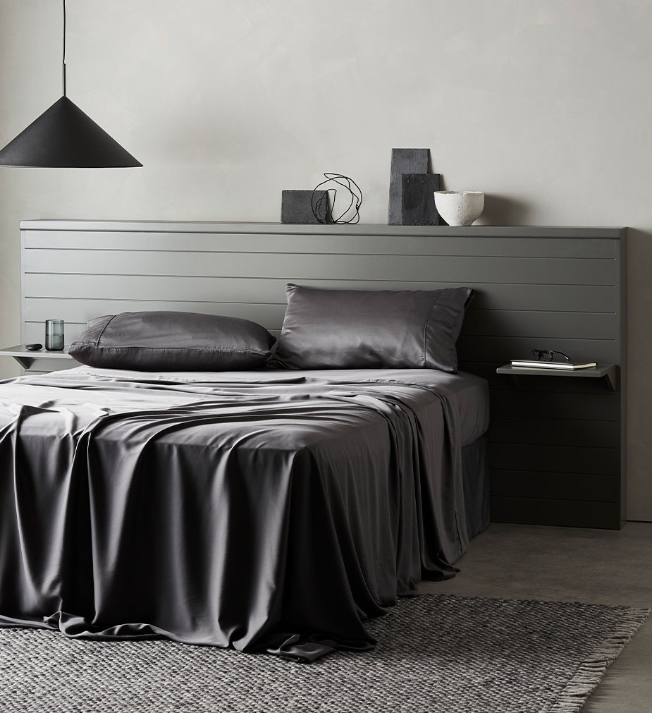 Slate | Signature Sateen Flat Sheet Made With 100% Organic Bamboo #Color_slate